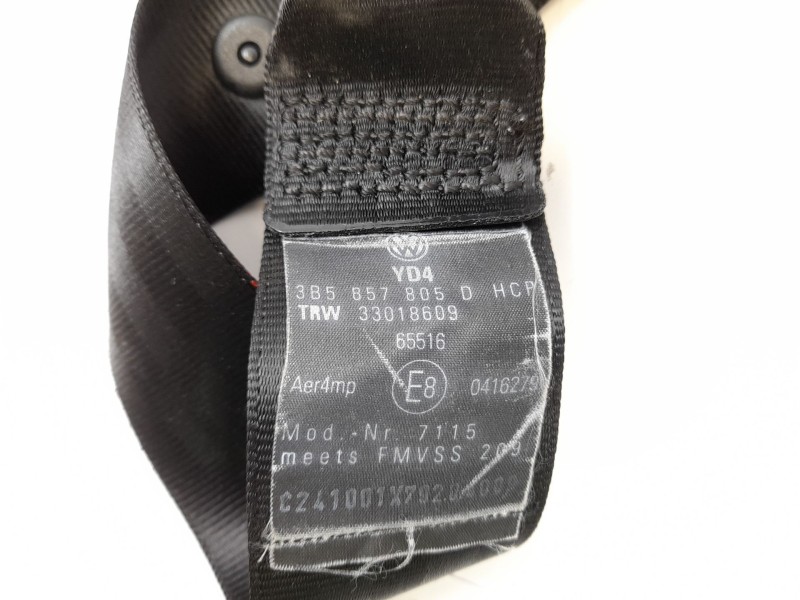 Recambio de cinturon seguridad trasero izquierda para volkswagen passat berlina (3b3) 1.9 tdi referencia OEM IAM 3B5857805D  330